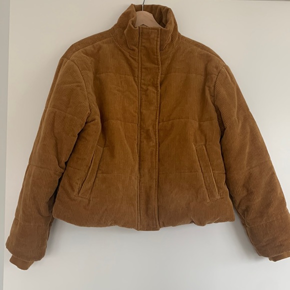 RVCA Jackets & Blazers - Brown corduroy RVCA puffer jacket